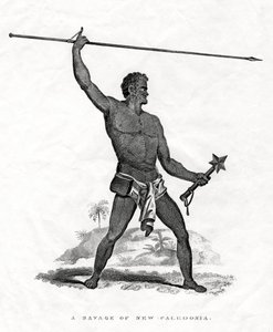 Savage of New Caledonia, Lounais-Tyynenmeren, 1800-luvulla tekijältä Unbekannt