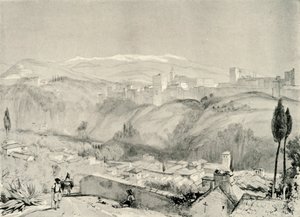 Näkymä Alhambraan Albaycinista, 1800-luku, 1907. tekijältä Unbekannt