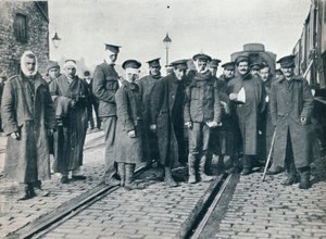 Erä Neuve Chapellea haavoittui ranskalaisella rautatieasemalla, 1915 tekijältä Unbekannt