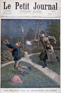 Preussilaisen santarmin ampuma poika, joka pakenee vankeuslaitoksesta, 1900 tekijältä Unbekannt