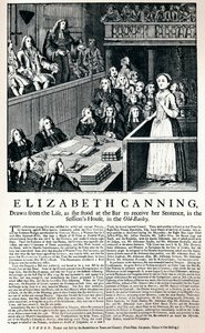 Laaja puoli vuodelta 1754, joka kertoo Elizabeth Canningin tapauksesta, 1915 tekijältä Unbekannt
