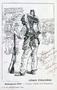 Ranskan muukalaislegioonan kolonni etenee kohti Tananarivea, Madagaskar, 1895 tekijältä Unbekannt