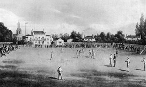 Krikettiottelu käynnissä Kennington Ovalissa Lontoossa, 1848 1912 tekijältä Unbekannt