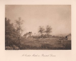 Krikettiottelu Banstead Downsissa, Surreyssa, 1800-luvulla 1912 tekijältä Unbekannt