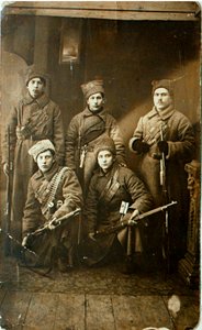 Ryhmä puna-armeijan sotilaita ennen lähtöä rintamalle, Petrograd, Venäjä, 1918 tekijältä Unbekannt