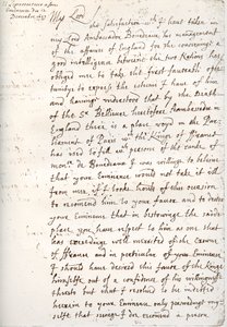 Oliver Cromwellin kirje kardinaali Mazarinille, 4. joulukuuta 1657, 1899 tekijältä Unbekannt