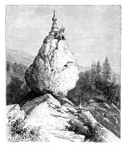 Pagodi lohkareen huipulla, 1895 tekijältä Unbekannt