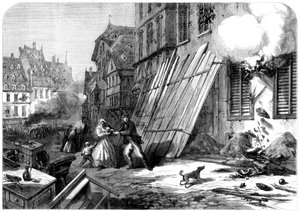 Katu Strasbourgissa piirityksen ja pommituksen aikana, Ranskan ja Preussin sota, 1870 tekijältä Unbekannt