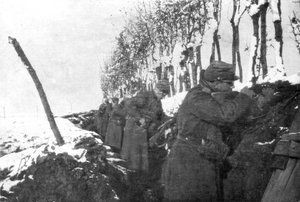 Kaivaus täynnä reservijalkaväkeä, Pas-de-Calais, Ranska, talvi, 1915 tekijältä Unbekannt