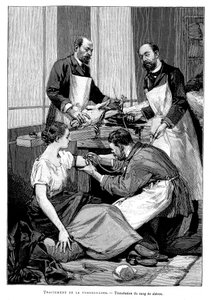 Tuberkuloosipotilaalle annettiin vuohen verta, 1891 tekijältä Unbekannt