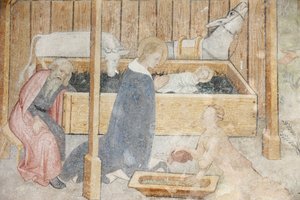 Abondance-luostarikirkon fresko: seimi, Abondance, Ranska tekijältä Unbekannt