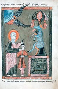 Abraham valmistautuu uhraamaan Iisakin, 1587 tekijältä Unbekannt