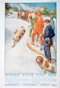 Mainos Burberryn talviurheilumekosta, 1928 tekijältä Unbekannt
