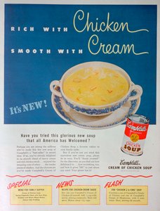 Mainos Campbells Condensed Cream of Chicken Soup, 1949 tekijältä Unbekannt