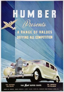 Humber-autojen mainos, 1938 tekijältä Unbekannt