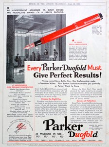 Mainos Parker-kynistä, 1931 tekijältä Unbekannt