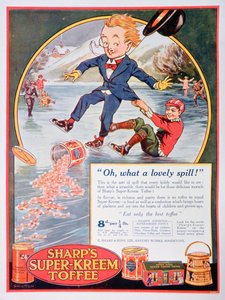 Mainos Sharps Super-Kreem Toffeesta, 1923 tekijältä Unbekannt