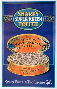Mainos Sharps Super-Kreem Toffeelle, 1928 tekijältä Unbekannt