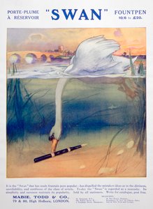Mainos Swan mustekynistä, c1906 tekijältä Unbekannt