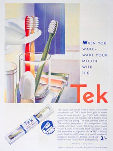 Johnsonin ja Johnsonin Tek-hammasharjojen mainos, 1931 tekijältä Unbekannt