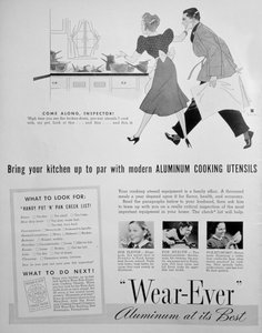 Mainos Wear-Ever-alumiinisista keittiövälineistä, 1939 tekijältä Unbekannt