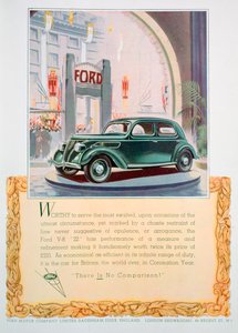 Mainos Ford V8 22 -autosta, 1937 tekijältä Unbekannt