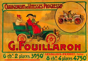 Mainos Fouillaron-autoista, c1900s tekijältä Unbekannt
