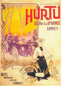 Mainos Hurtu autoista ja pyöristä, c1900s tekijältä Unbekannt