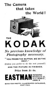 Kodak-kameroiden mainos, 1893 tekijältä Unbekannt