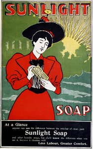 Mainos Sunlight kotitaloussaippuaan, c1890 tekijältä Unbekannt