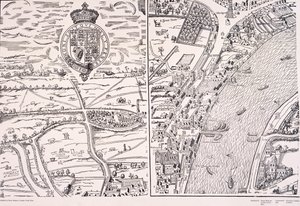 "Agas" Lontoon kartta, c1561 tekijältä Unbekannt