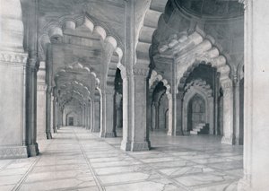 Agra. Moti Musjidin sisustus. Pearl Mosque., c1910. tekijältä Unbekannt