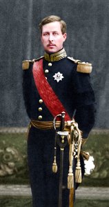 Albert I 1875-1934, belgialaisten kuningas vuodesta 1909, sotilasunivormussa tekijältä Unbekannt