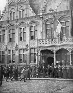 Belgialainen Albert I ja Ranskan presidentti Poincare tapaavat Veurnessa Belgiassa 1.11.1914. tekijältä Unbekannt