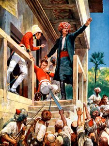 Alexander Burnes, skotlantilainen diplomaatti, jonka afgaanit murhasivat ensimmäisen Anglo-Afganistani-sodan aikana, 1841 tekijältä Unbekannt