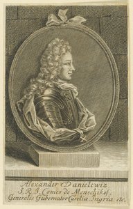 Aleksanteri Danilovich Menshikov, Generalissimo, Pyhän Rooman valtakunnan ruhtinas, 1705. tekijältä Unbekannt