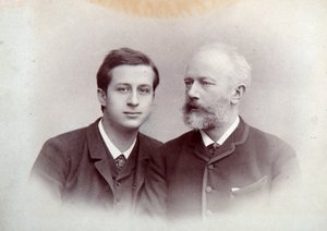 Alexander Siloti, venäläinen pianisti ja kapellimestari, ja Peter Tšaikovski, venäläinen säveltäjä, 1888 tekijältä Unbekannt