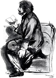 Alfred Tennyson, lst Baron Tennyson 1809-1892, englantilainen runoilija, 1855 tekijältä Unbekannt