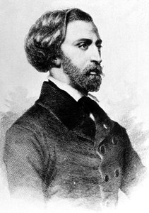 Alfred de Musset (1810-1857) ranskalainen runoilija ja kirjailija, kaiverrus, n. 1854 tekijältä Unbekannt