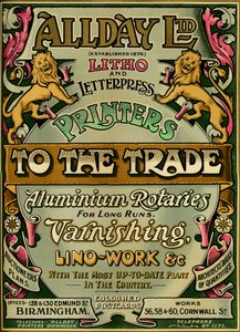 Allday Ltd - ilmoitus, 1907 tekijältä Unbekannt