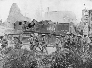Liittoutuneiden joukot marssivat vapautetun kaupungin läpi 27. lokakuuta 1918 tekijältä Unbekannt