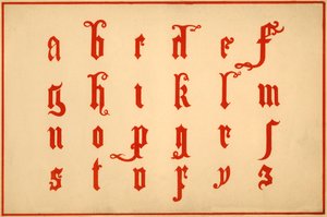 Aakkoset, kirjaimet a-z, pienet kirjaimet tekijältä Unbekannt