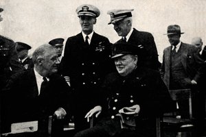 Yhdysvaltain presidentti ja Britannian pääministeri, 14. elokuuta 1941, 1945. tekijältä Unbekannt