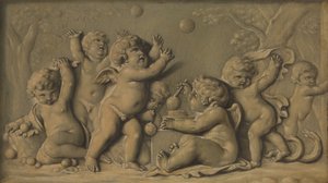 Amorini pelaa yhtenä parista, 1770-90. tekijältä Unbekannt