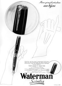 Mainos Waterman-kynistä, 1938 tekijältä Unbekannt