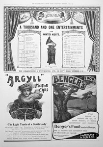 Mainossivu Illustrated London Newsissa, joulu, 1905 tekijältä Unbekannt
