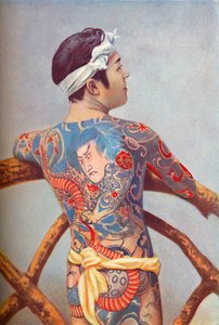 Taidokkaasti tatuoitu japanilainen mies, 1902 tekijältä Unbekannt