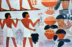 Muinaiset egyptiläiset seinämaalaukset haudassa Thebassa, Egyptissä tekijältä Unbekannt