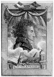 Andre Jacques Garnerin, ranskalainen lentonautti ja ensimmäinen laskuvarjohyppääjä, c1800 1910 tekijältä Unbekannt
