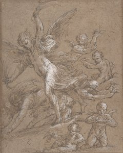Enkelit ja Putti, 1600-luku. tekijältä Unbekannt